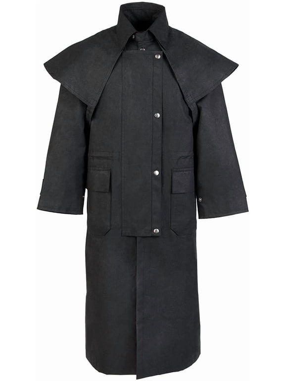 2XL Mens Oilskin Western Australian Waterproof Duster Coat Jacket 23101BK