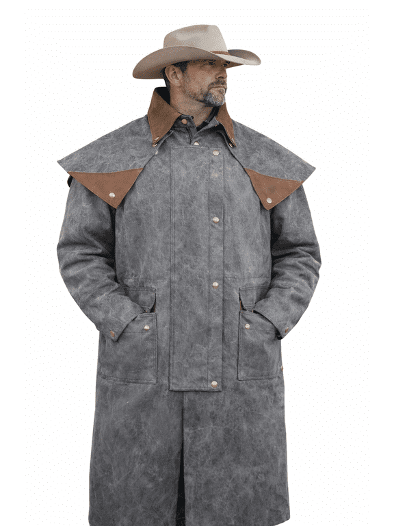 2XL Mens Oilskin Western Australian Waterproof Duster Coat Jacket 23101GR