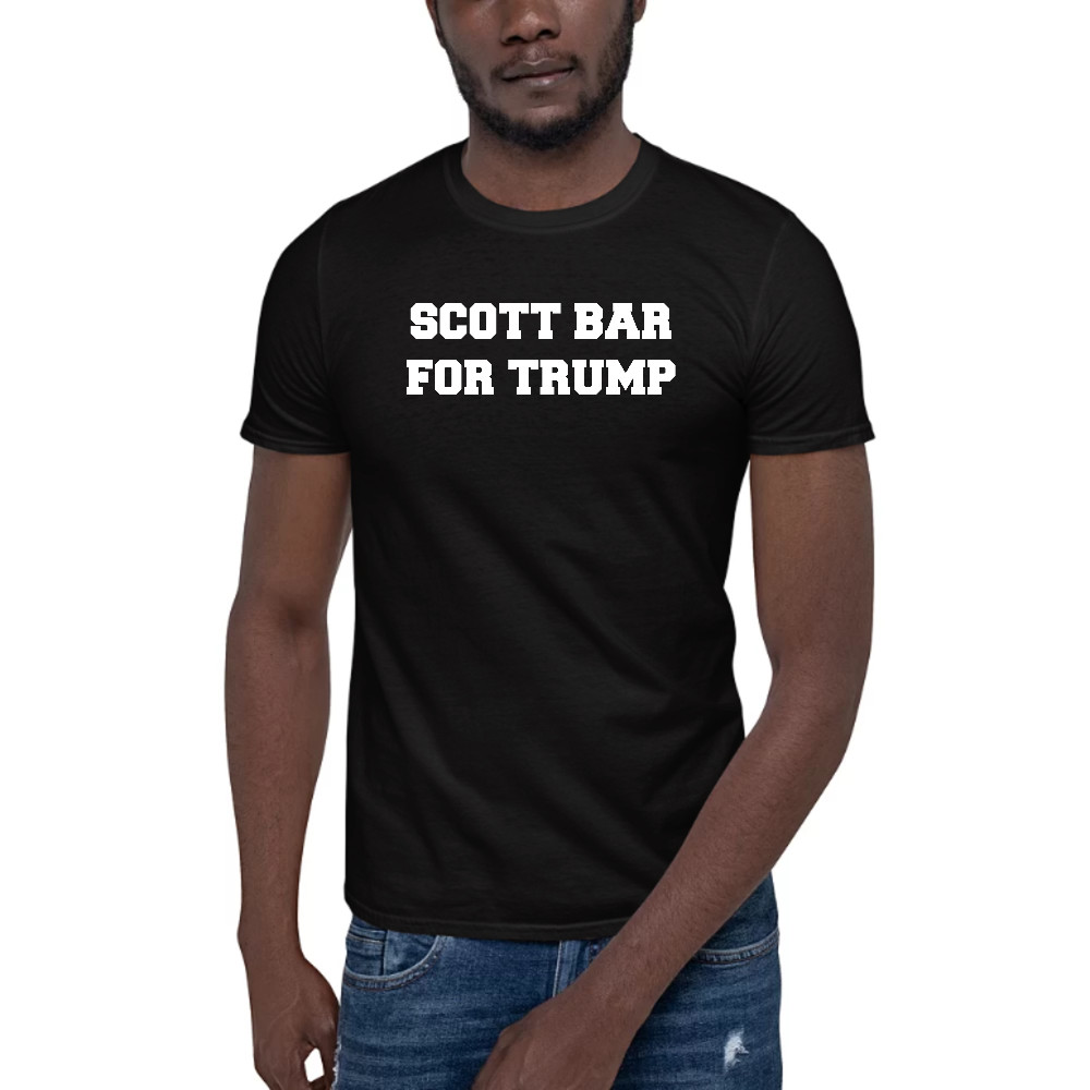 2XL Scott Bar For Trump Short Sleeve Cotton TShirt By Undefined Gifts