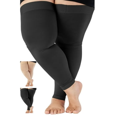 2XL Women and Mens Compression Sleeve 20-30mmHg for Varicose Veins - Black, 2X-Large