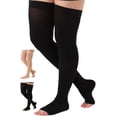 thumbnail image 1 of 2XL Women and Mens Compression Stockings 20-30mmHg for Swelling - Black, 2X-Large, 1 of 11