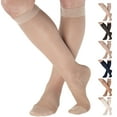 thumbnail image 1 of 2XL Womens Compression Stockings 15-20mmHg for Varicose Veins - Beige, 2X-Large, 1 of 10