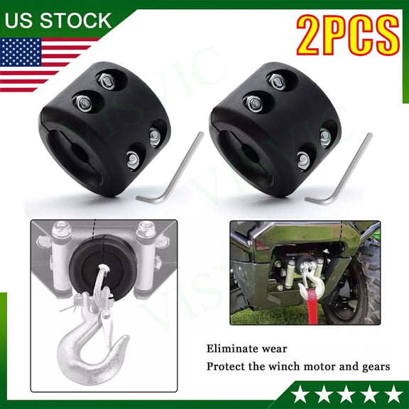 2XUniversal For UTV Winch Cable Hook Stop Stopper Rubber Cushion Rope Line Saver