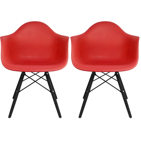 2Xhome Dining Chair, Set of 2, Red