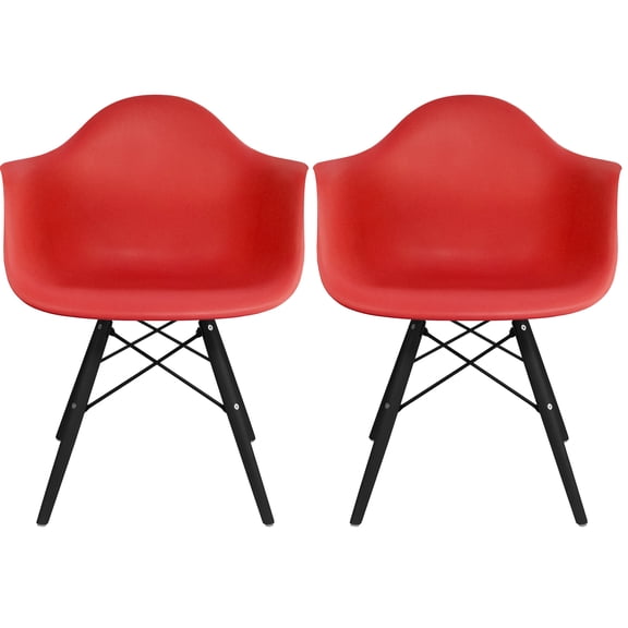 2Xhome Dining Chair, Set of 2, Red