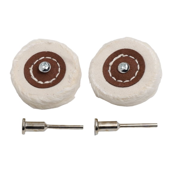 2Xwhite Yellow Shape Handle Mirror Polishing Cotton T Style Polish Buffing Wheel White Cloth Wheel YIWEI