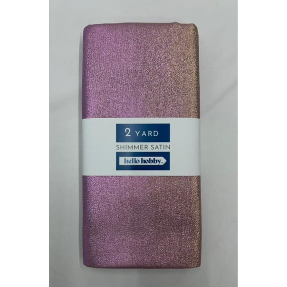 Hello Hobby 2 Yard Cut Shimmer Satin 89% Polyester 11% Metallic Solids Fabric, Purple, 54" Wide for Sewing and Craft