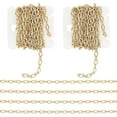 thumbnail image 1 of 2Yard Golden Brass Chain Twisted Chain Necklace Textured Oval Link Chains Cable Link Chain Jewelry Making Chains with Card Paper for DIY Necklace Bracelet Making, 1 of 6