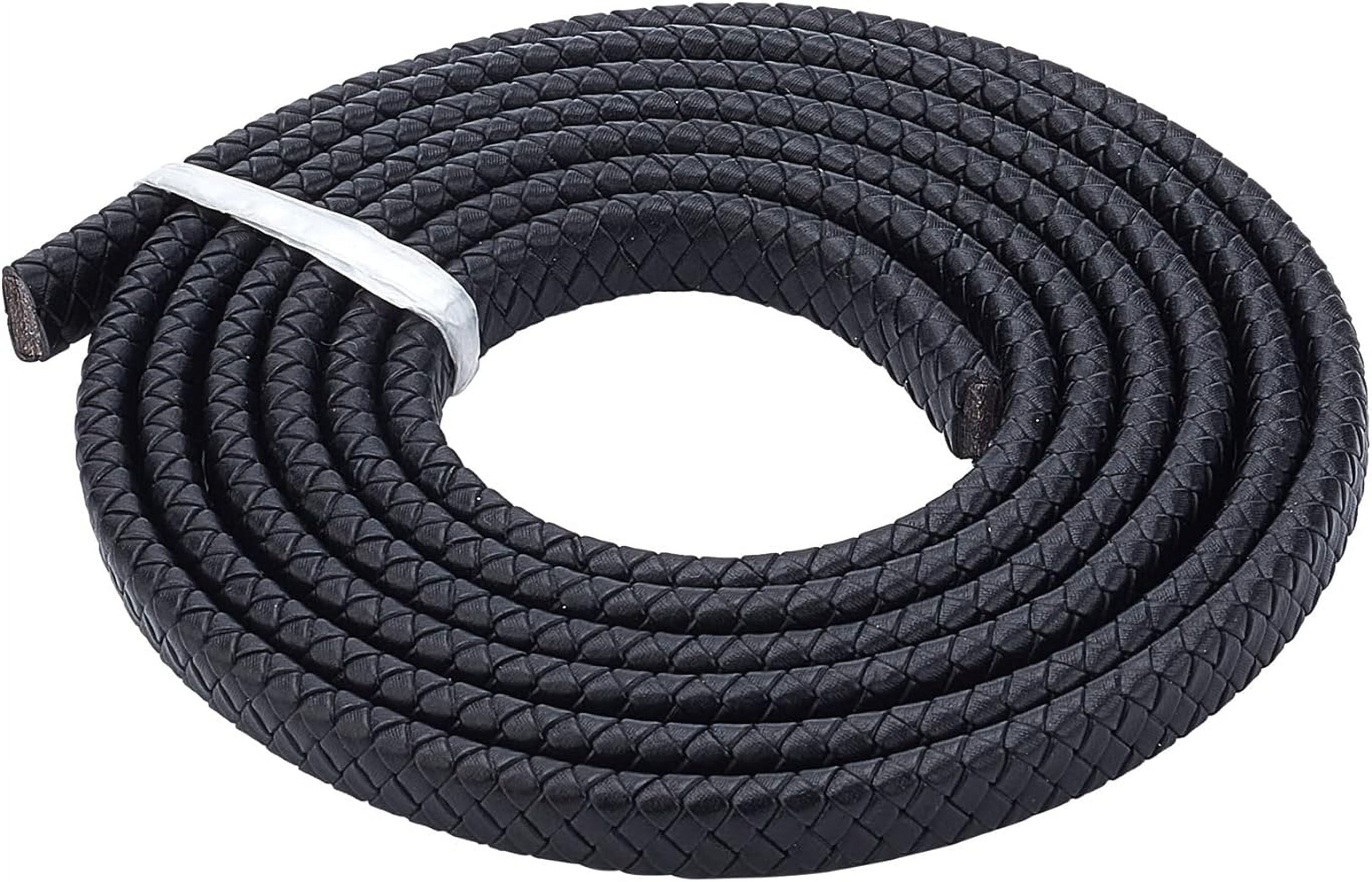 2Yards 12mm Fold Flat Braided Genuine Leather Strap Cord Leather String ...