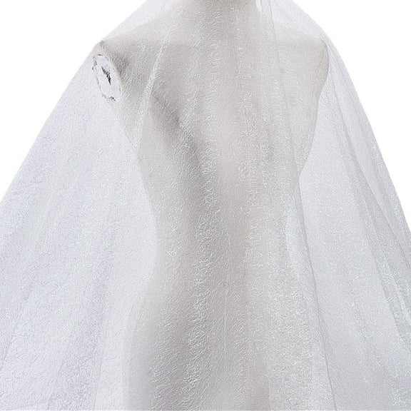 2Yards67.7inch White Spider Web Lace Net Iridescent Soft Stretch Fish Net Fabric Colorful Openwork Mesh Gauze Tulle Fabric for Skirt Making Wrap Packing DIY Craft diy