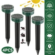 2Z 4Pcs Mole Repeller Solar Charge, Mole Rat Repellent Solar Ultrasonic Repeller Spike Garden Pest Deterrent,Garden Supplies