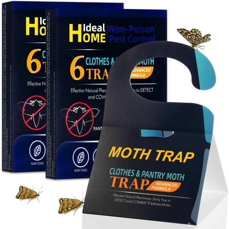 2Z Moth Traps with Non-Toxic Pheromones ,Get Rid of Moths in House (12-Pack)