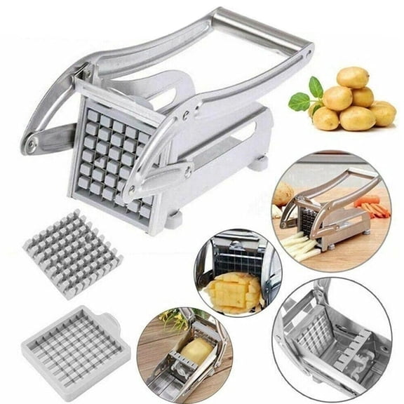 2Z Stainless Steel French Fry Cutter Vegetable Potato Chopper Slicer Dicer 2 Blades