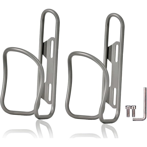 Titanium Bike Water Bottle Cages, 2-Pack, Lightweight and Durable Alloy Holder for MTB and Road Bicycles - Silver
