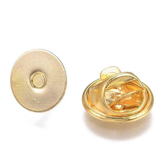 2bags Brass Badge Lapel Pin Back Butterfly Clutches Tie Tack Pin Brooch Findings Golden 8x11.5x6mm Hole: 1.2mm Pin: 1mm 50sets/bag