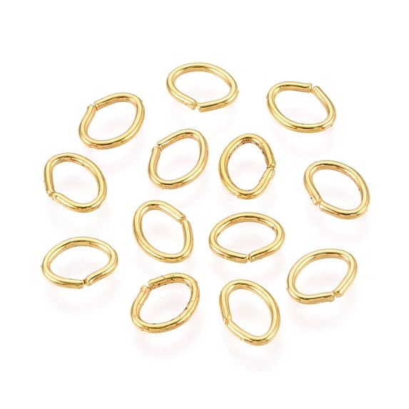 2bags Iron Open Jump Rings Oval Golden 4x3x0.5mm 24 Gauge Inner Diameter: 2x2.5mm 300pcs/bag