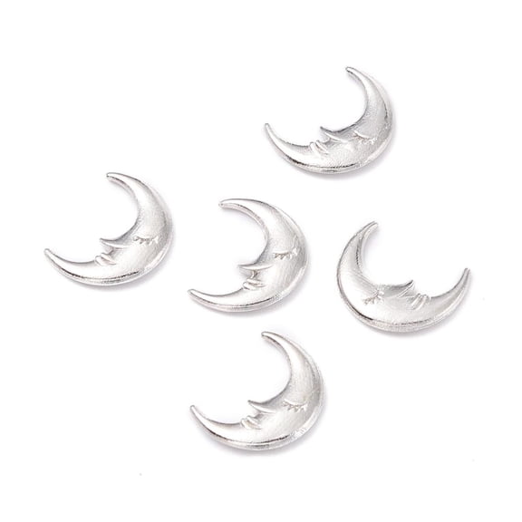 2bags Zinc Alloy Cabochons for DIY Epoxy Resin Material Filling Moon Platinum 12x9.5x1.5mm 100pcs/bag