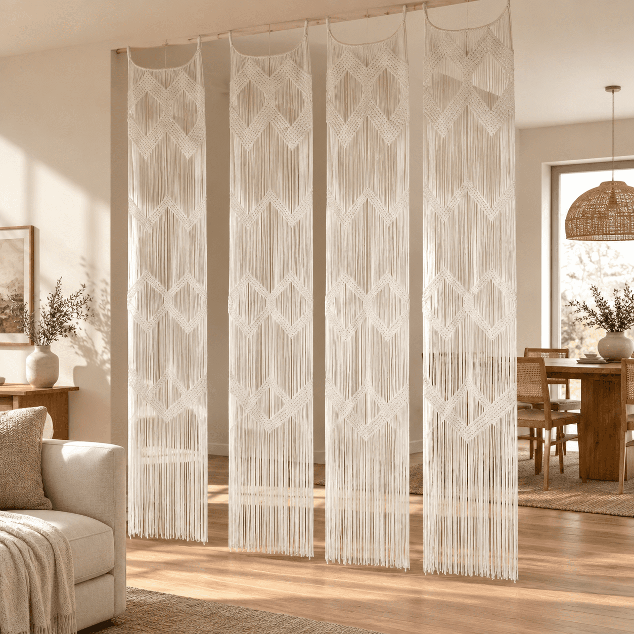 2boho Beigerame Curtasheer Window Decor 23.6