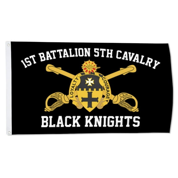 2but 1st Battalion 5th Cavalry Flag Black Knights flags CAV US Army Military Flags Polyester 3x5 FT Indoor Outdoor Banner