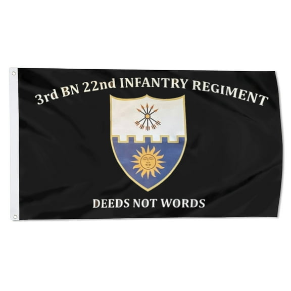 2but 22nd IN. Flags 3rd bn 22nd Infantry Regiment flag Deeds Not Words Banner US Army Military Flags Polyester 3x5 FT Indoor Outdoor Banner