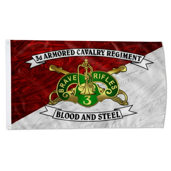 2but 3RD Armored Cavalry Regiment BLOOD and STEEL Flag ACR US Army Military Flags Polyester 3x5 FT Indoor Outdoor Banner