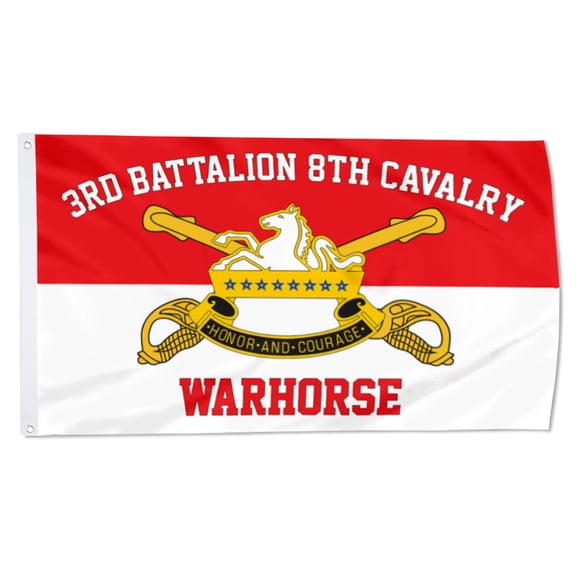 2but 3rd bn 8th Cavalry Flag Warhorse flags CAV US Army Military Flags Polyester 3x5 FT Indoor Outdoor Banner