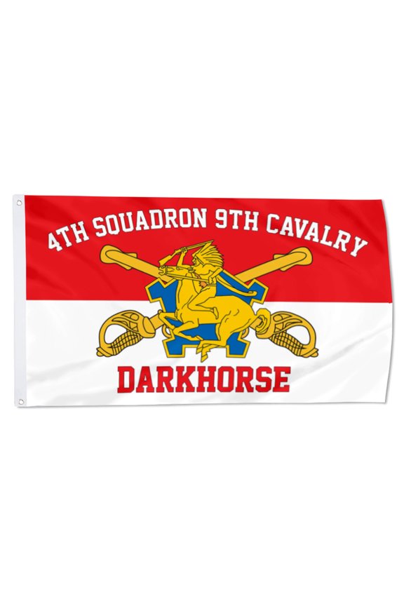 4th 9th Cavalry Flag Darkhorse flags CAV US Army Military Flags Polyester 3x5 FT Indoor Outdoor Banner