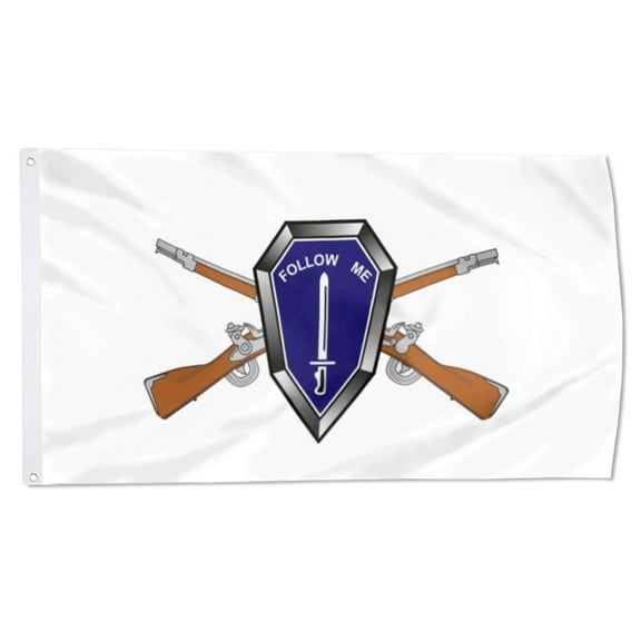 2but Cross Rifles flag Follow Me banner US Army Military Flags Polyester 3x5 FT Indoor Outdoor Double Stitched Polyester with Brass Grommets
