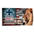 thumbnail image 1 of 2but NONORMAL ISN'T COMING BACK JESUS CHRIST IS CHRISTIAN CROSS LION Flags Polyester 3x5 FT Indoor Outdoor Banner, 1 of 1