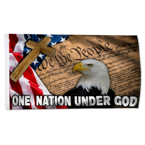 2but One Nation Under God flag America Eagle Cross Bible Christians Jesus Flags Polyester 3x5ft Indoor Outdoor Banner
