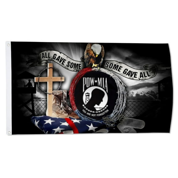 2but Pow Mia Grommet Flag All Gave Some Some Gave All Veteran Cross Strong Eagle Flags Polyester 3x5 FT Indoor Outdoor Banner