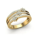 thumbnail image 1 of 2carat Round Cut Diamond Prong 3Row Floral Modern Fancy Wedding Band Bridal Anniversary Ring Solid 14K Gold GH I1, 1 of 3