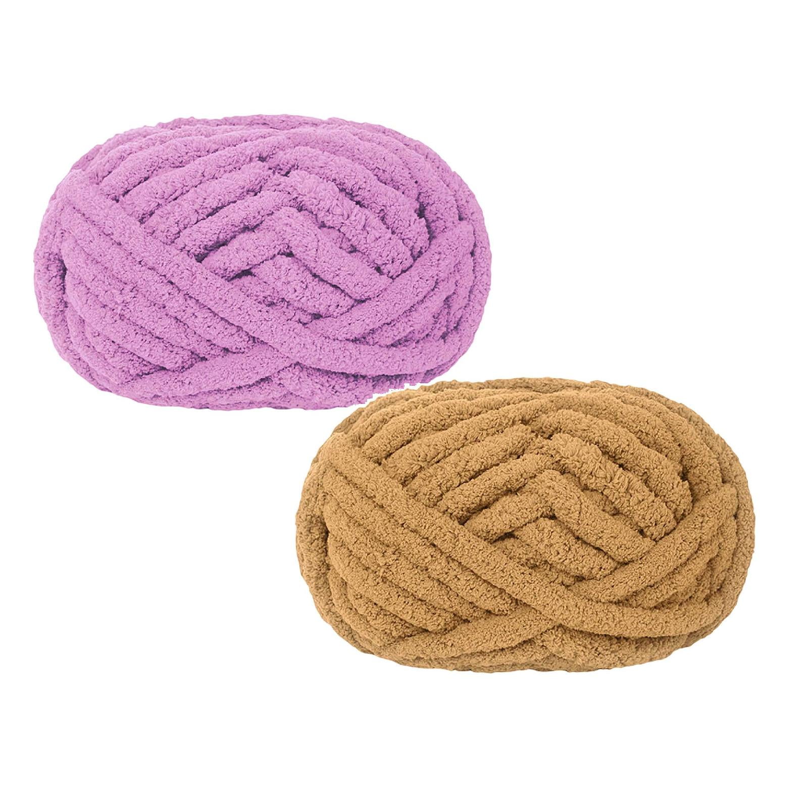 2cm Super Bulky Knitting Yarn, Extra Soft Roving Yarn for Arm Knitting & Crochet, Beginner Friendly DIY Yarn for Scarves Blankets, Craft Yarn 280g/Skein,Chirstmas Gifts(2PC-C)