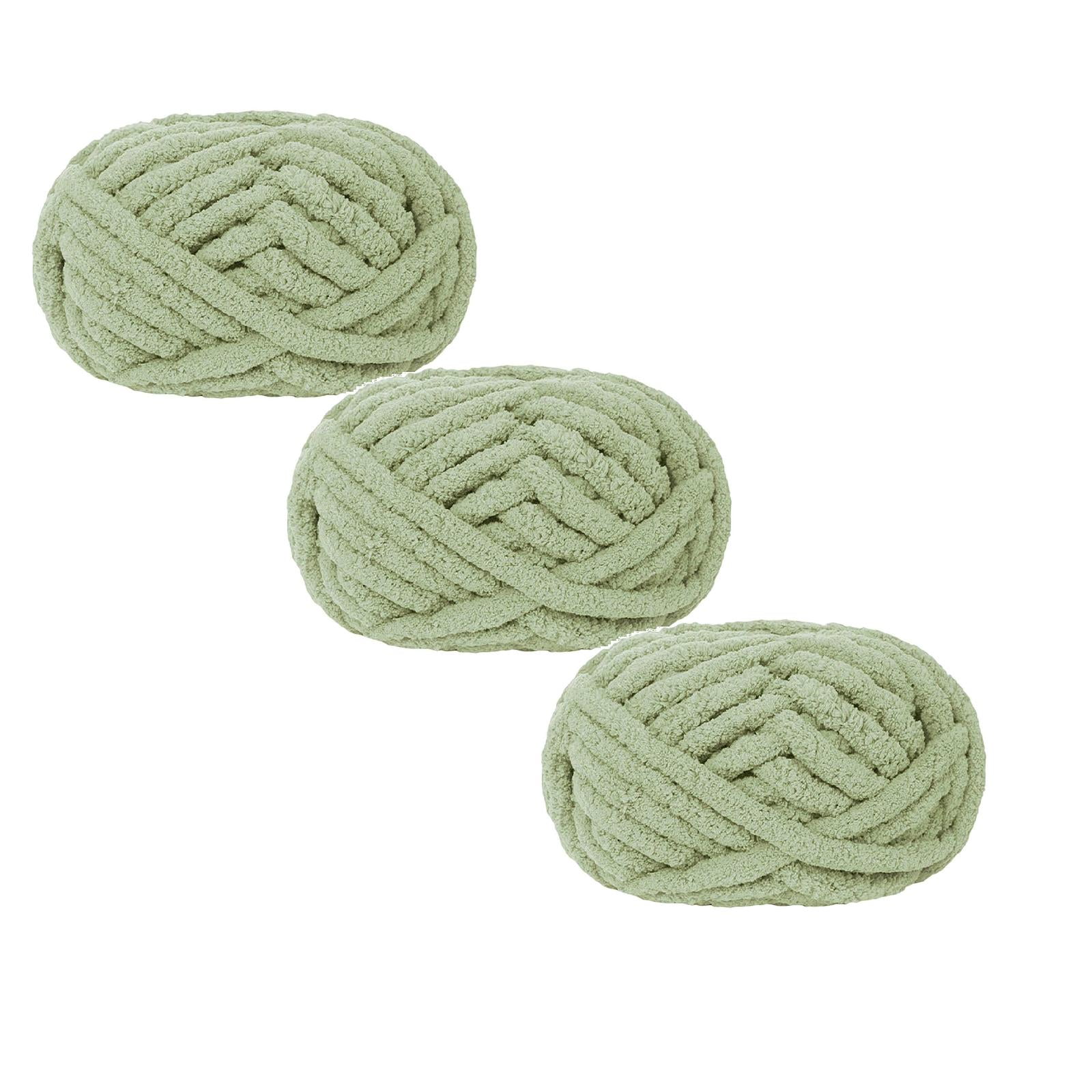 2cm Super Bulky Knitting Yarn, Extra Soft Roving Yarn for Arm Knitting & Crochet, Beginner Friendly DIY Yarn for Scarves Blankets, Craft Yarn 280g/Skein,Chirstmas Gifts(3PC-A)