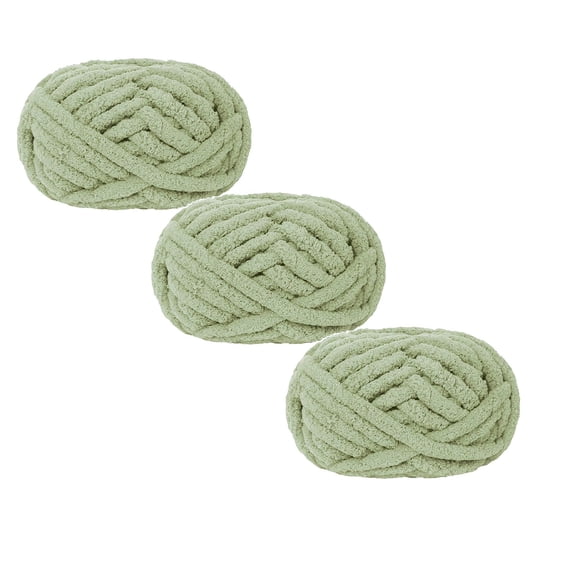 2cm Super Bulky Knitting Yarn, Extra Soft Roving Yarn for Arm Knitting & Crochet, Beginner Friendly DIY Yarn for Scarves Blankets, Craft Yarn 280g/Skein,Chirstmas Gifts(3PC-A)