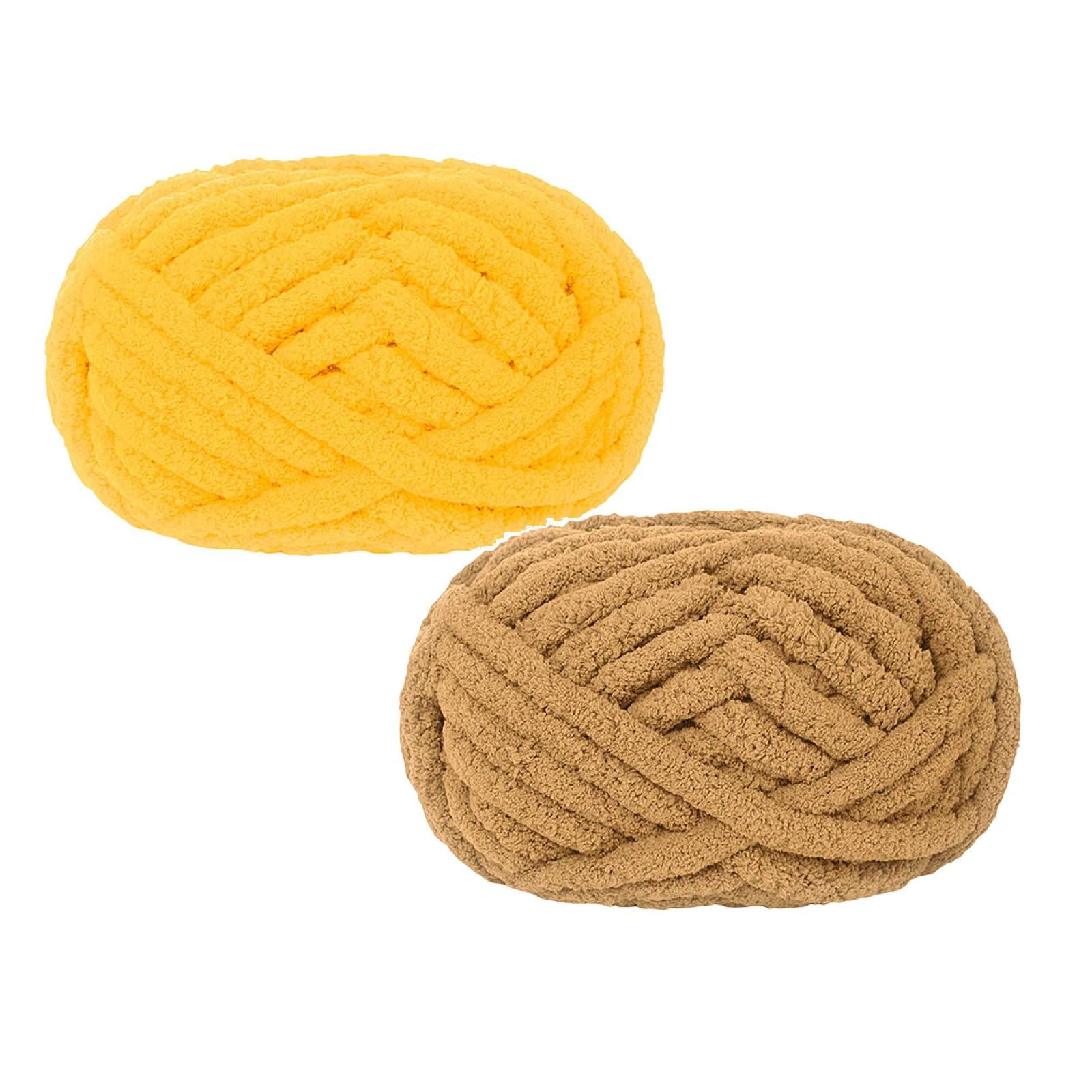 2cm Super Bulky Knitting Yarn, Extra Soft Roving Yarn for Arm Knitting & Crochet, Beginner Friendly DIY Yarn for Scarves Blankets, Craft Yarn 280g/Skein,Chirstmas Gifts(2PC-E)