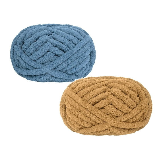 2cm Super Bulky Knitting Yarn, Extra Soft Roving Yarn for Arm Knitting & Crochet, Beginner Friendly DIY Yarn for Scarves Blankets, Chunky Craft Yarn 280g/Skein,Chirstmas Gifts(2PC-L)