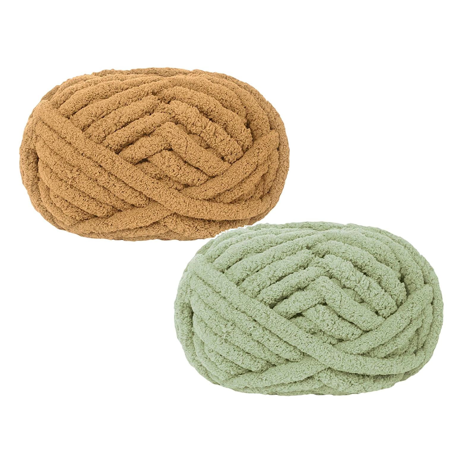 2cm Super Bulky Knitting Yarn, Extra Soft Roving Yarn for Arm Knitting & Crochet, Beginner Friendly DIY Yarn for Scarves Blankets, Craft Yarn 280g/Skein,Chirstmas Gifts(2PC-A)