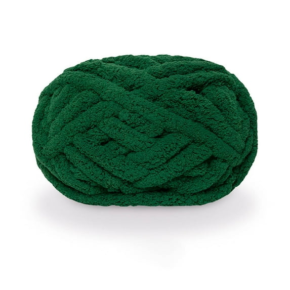 2cm Super Bulky Knitting Yarn, Extra Soft Roving Yarn for Arm Knitting & Crochet, Beginner Friendly DIY Yarn for Scarves Blankets, Chunky Craft Yarn 280g/Skein(Green)