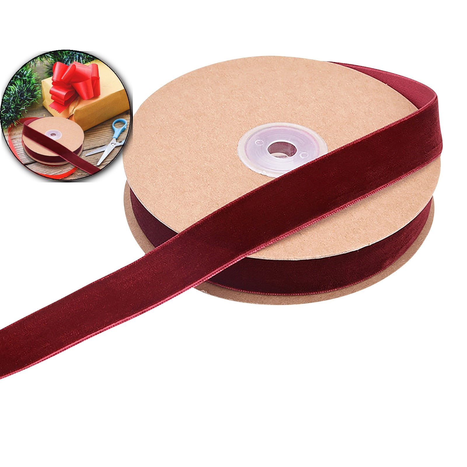 Flocking Velvet Ribbon 2cm Velvet Flocking Ribbon for Jewelry DIY Crafts and Christmas ...