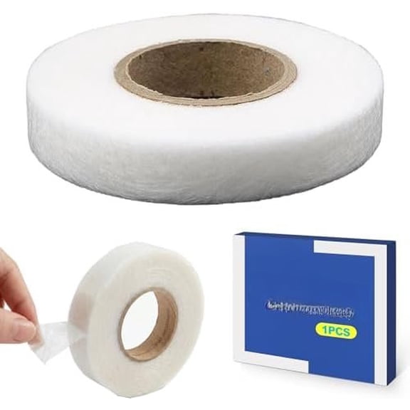 2cm x 70 Yards Iron Hemming Tape, No Sew Fabric Fusing Adhesive, Double Sided Seam Strip, Washable Permanent Bond, Quick Fix for Pants Jeans Dresses Curtains Heavy Denim, White