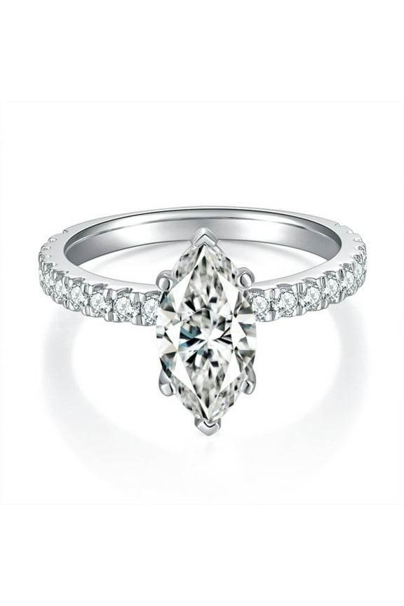 2ct 18K Gold Moissanite Rings for Women D Color VVS1 Moissanite Engagement Rings jewelry Marquise Cut S925 Sterling Silver Rings Women Diamond Rings with Certificate