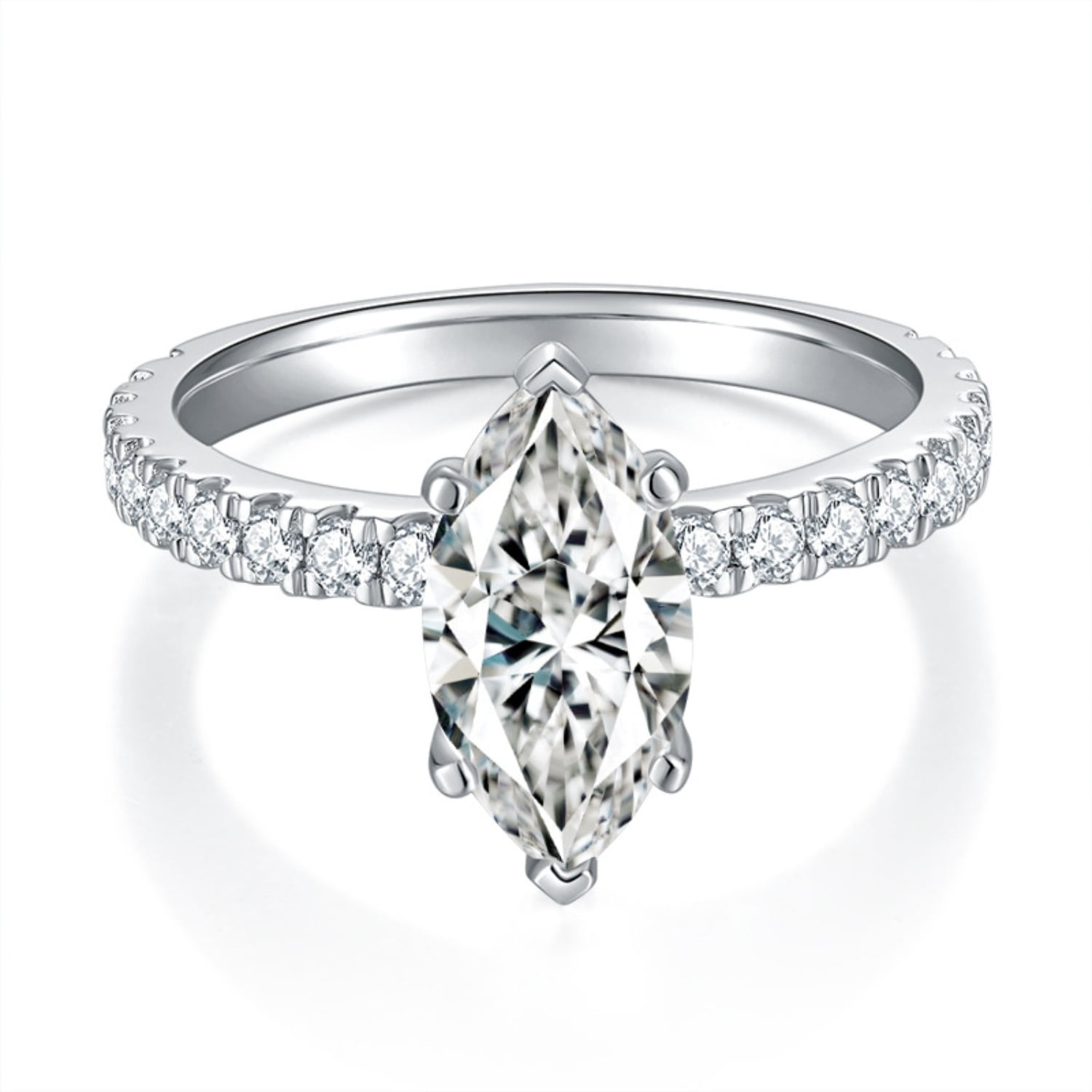 2ct 18K Gold Moissanite Rings for Women D Color VVS1 Moissanite Engagement Rings jewelry Marquise Cut S925 Sterling Silver Rings Women Diamond Rings with Certificate