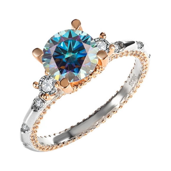 2ct 18K White Gold Moissanite Rings for Women Gift D Color VVS1 Clarity Diamond Rings S925 Sterling Silver Ring jewelry Moissanite Engagement Rings with Certificate