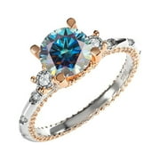 WAHZAUS 2ct 18K White Gold Moissanite Rings for Women Gift D Color VVS1 Clarity Diamond Rings S925 Sterling Silver Ring jewelry Moissanite Engagement Rings with Certificate