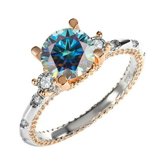 2ct 18K White Gold Moissanite Rings for Women Gift D Color VVS1 Clarity Diamond Rings S925 Sterling Silver Ring jewelry Moissanite Engagement Rings with Certificate