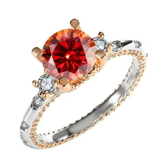 2ct 18K White Gold Moissanite Rings for Women Gift D Color VVS1 Clarity Diamond Rings S925 Sterling Silver Ring jewelry Moissanite Engagement Rings with Certificate