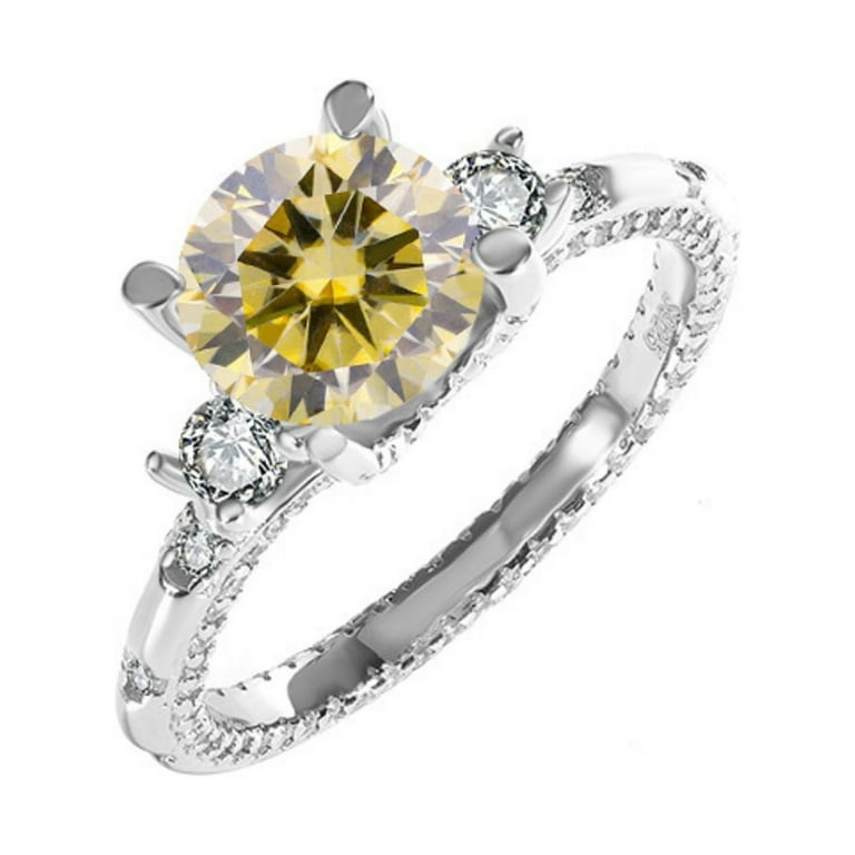 2ct 18K White Gold Moissanite Rings for Women Gift D Color VVS1