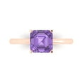 thumbnail image 1 of Solitaire Engagement Ring for Women - 2ct Simulated Alexandrite in 14K Rose Gold Promise Ring, 1 of 8