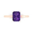 thumbnail image 1 of Solitaire Engagement Ring for Women - 2ct Natural Amethyst in 14K Rose Gold Promise Ring, 1 of 6